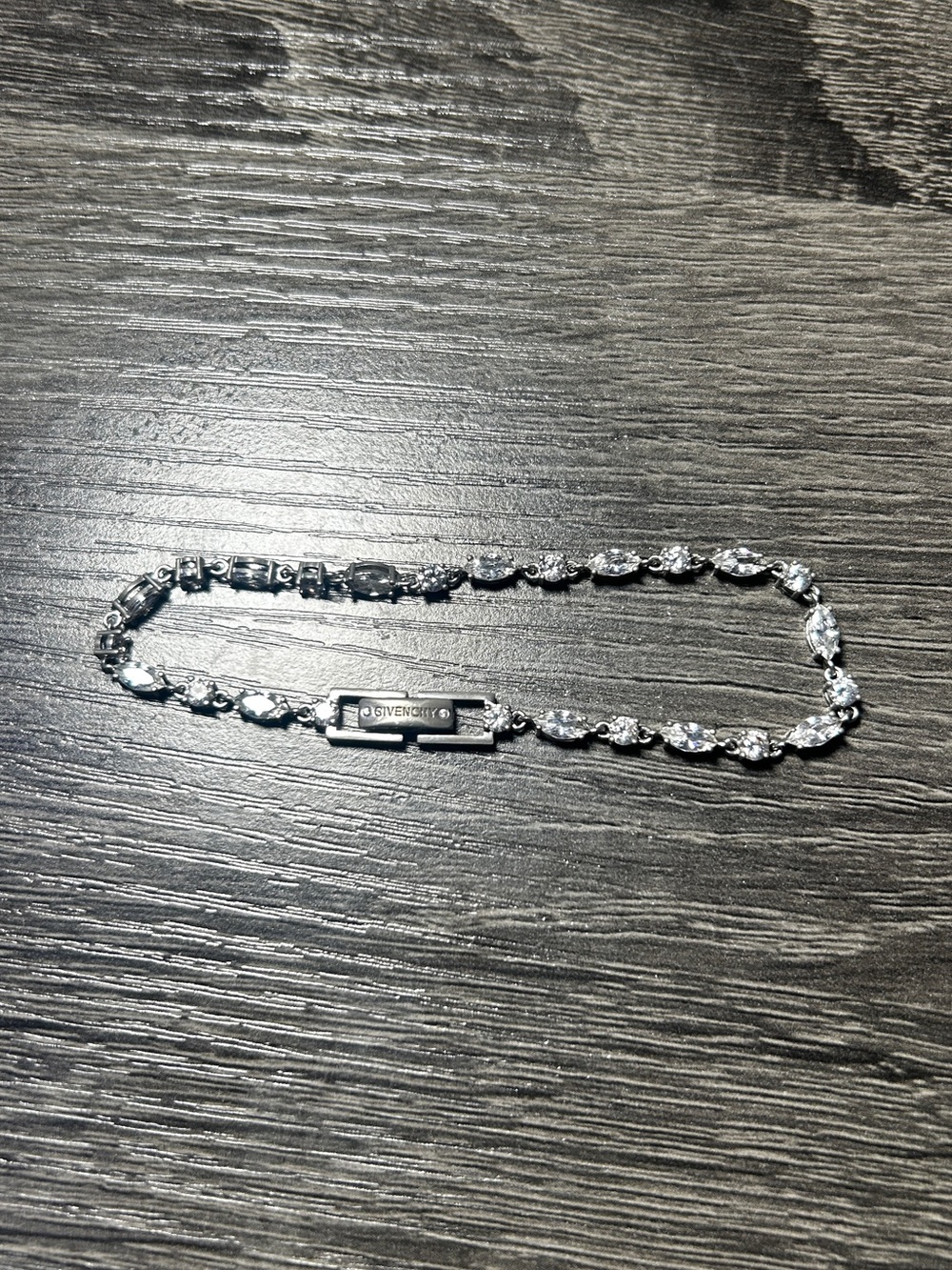 Givenchy Silver Crystal Link Bracelet